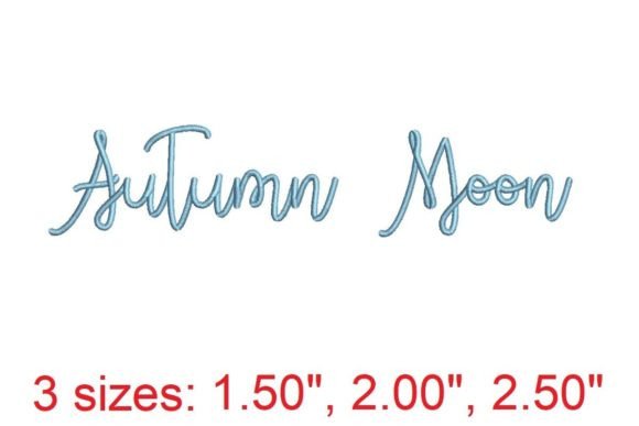 Autumn Moon Embroidery Font