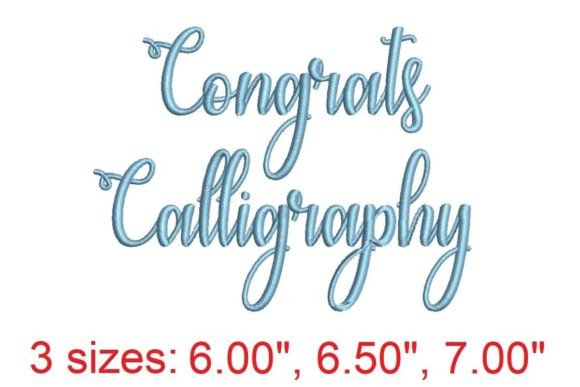 Congrats Calligraphy Embroidery Font