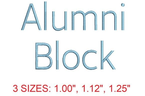 Introducing the Alumni Block Embroidery Font