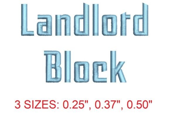 Introducing the Landlord Block Embroidery Font: A Bold Addition to Your Design Collection