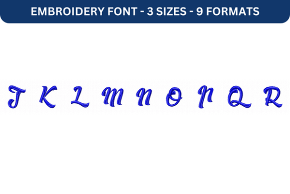 La Chatte à Maman Font Upper J to R: A Versatile Embroidery Font for Personalized Designs