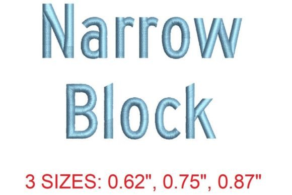 Narrow Block Embroidery Font