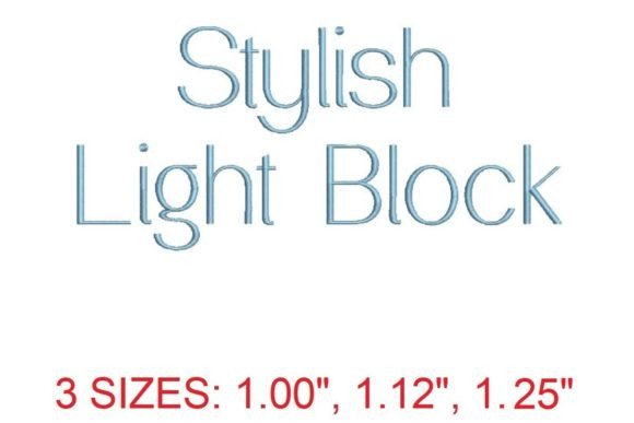 Stylish Light Block Embroidery Font: A Modern Choice for Contemporary Stitching